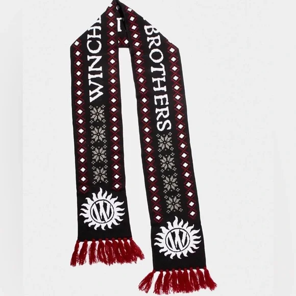 Hot Topic - Supernatural Winchester Brothers Fair Isle Knit Scarf (OS) NWT - Picture 4 of 10